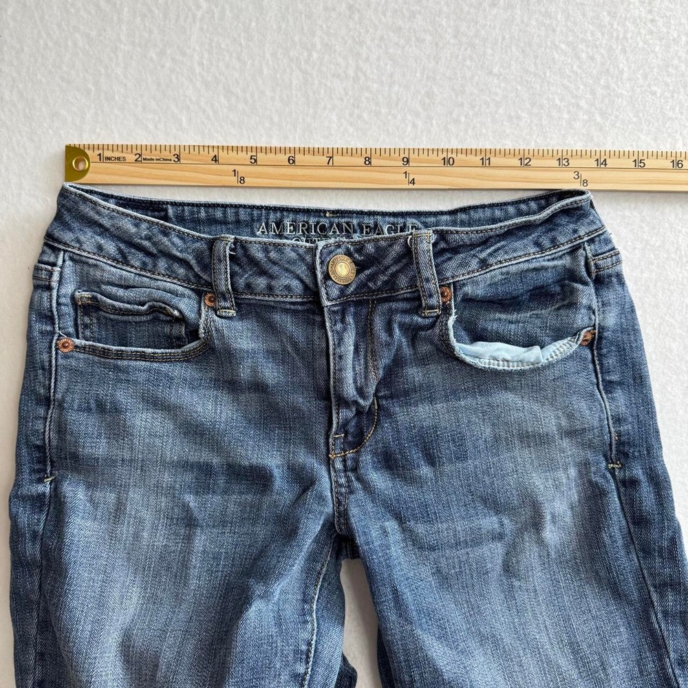 American Eagle Skinny Stretch Jeans Medium Wash Blue Denim Women 6 Short - Picture 4 of 7
